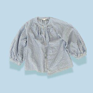 Women's Blue Stripped Button Up